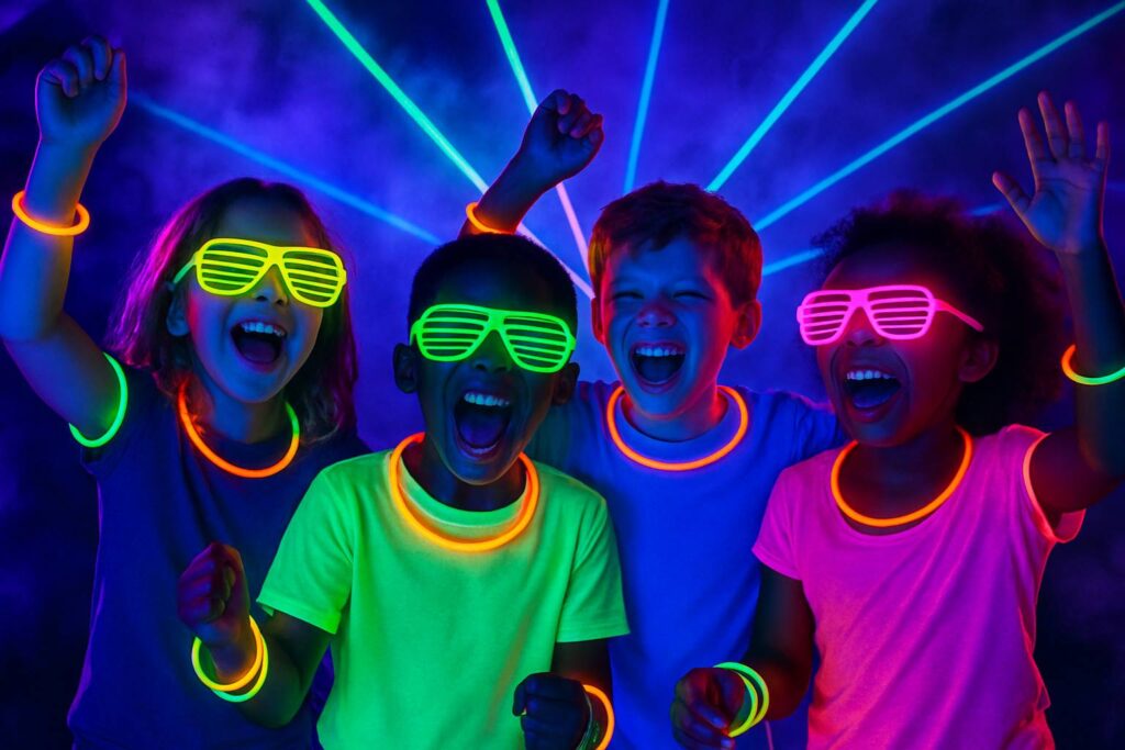 Glow party in bournemouth book a kids party with dorset glow party